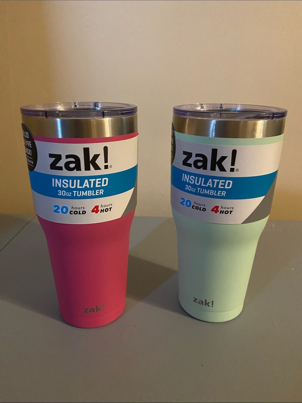zak! Insulated 30oz Tumbler - Pink & Mint NEW!